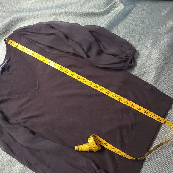 FCUK Silk Sleeve Knit Top in Deep Grey - Picture 7 of 16